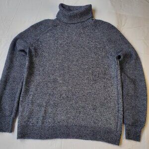 Loft Navy Blue Women's Stitchy Turtleneck Sweater Size S Lightweight